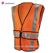 Workwear reflexivo fluorescente do Waistcoat da malha da Elevado-visibilidade da veste da segurança da construção 3M